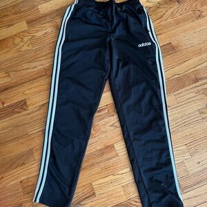 Adidas Black Joggers with White Stripes